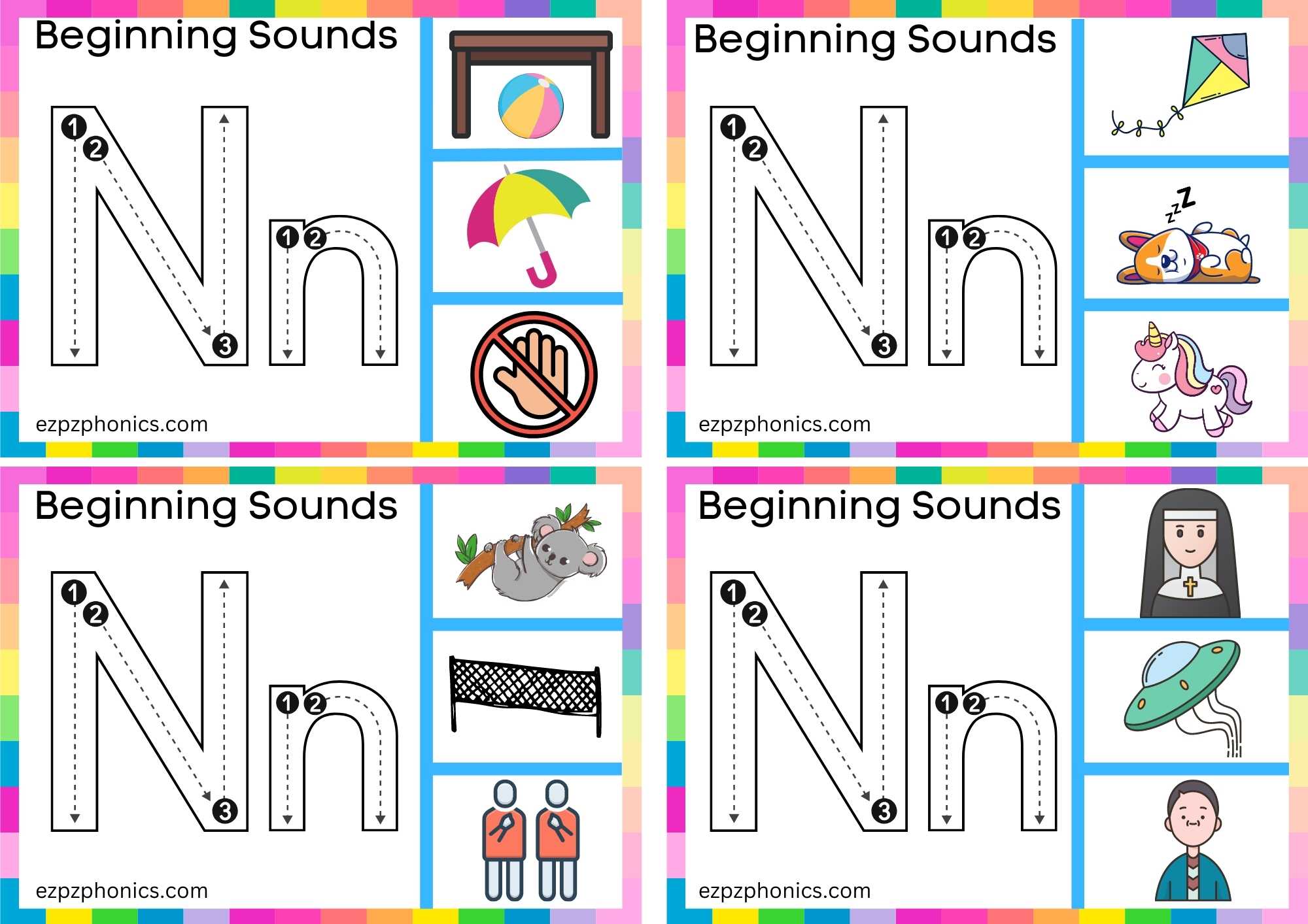 Trace The Letter N And Clip The Image Set 1